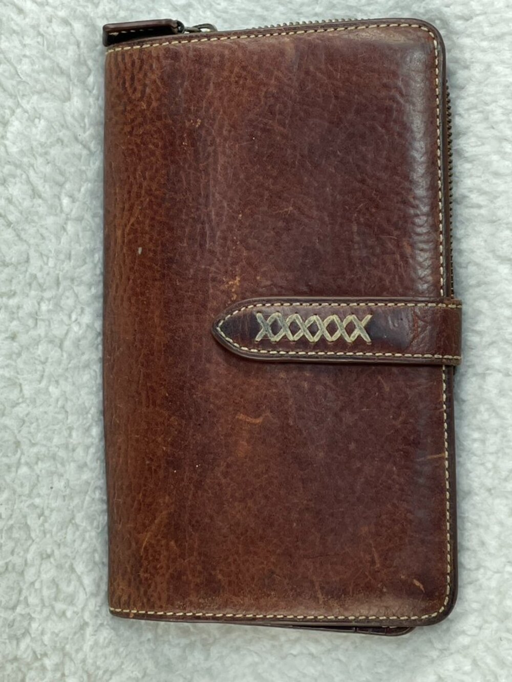 Ellington Vintage Brown Italian Leather Wallet Clutch Credit Card Snap Close